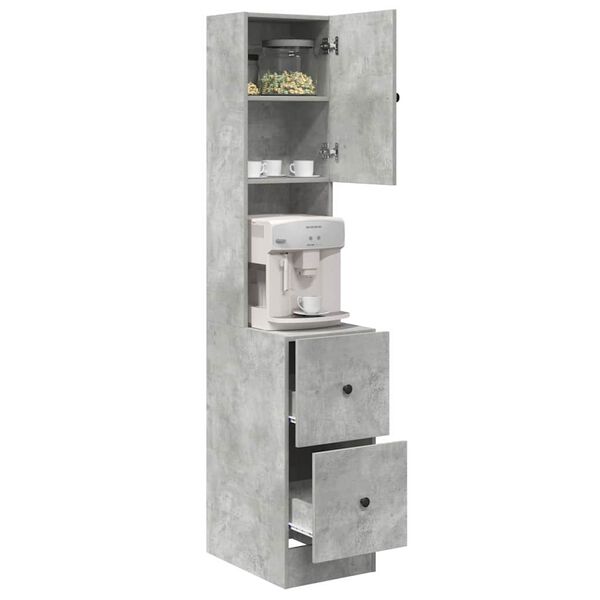 vidaXL Konyhaszekr&eacute;ny fi&oacute;kkal ajt&oacute;val Sz&uuml;rke 35 x 50 x 180 cm Faanyag