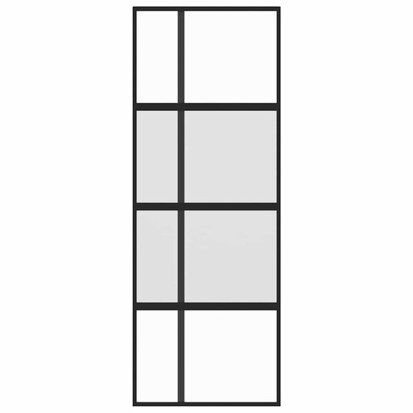 vidaXL fekete edzett üveg és alumínium tolóajtó 76 x 205 cm