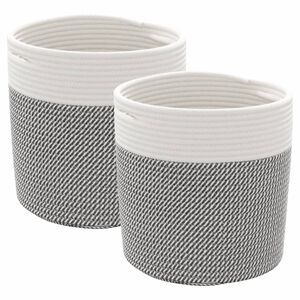 vidaXL 2 db sz&uuml;rke &eacute;s feh&eacute;r pamut t&aacute;rol&oacute;kos&aacute;r &Oslash;28 x 28 cm