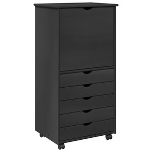 vidaXL G&ouml;rgős szekr&eacute;ny 53 x 39 x 103 cm T&ouml;m&ouml;r fenyőfa Sz&uuml;rke