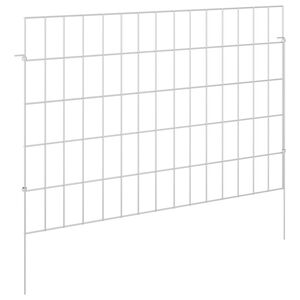 vidaXL Kerti ker&iacute;t&eacute;s kar&oacute;kkal 24 db 75 x 50 cm Horganyzott Ac&eacute;l Ez&uuml;st