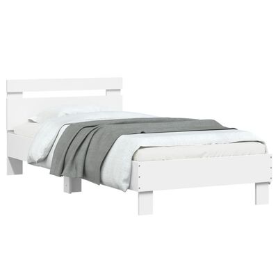 vidaXL fehér ágykeret fejtámlával és LED-világítással 75 x 190 cm