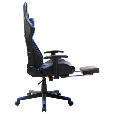 vidaXL fekete és kék műbőr gamer szék lábtámasszal