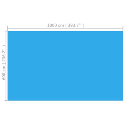 vidaXL kék, négyszögletes PE medencetakaró 1000 x 600 cm