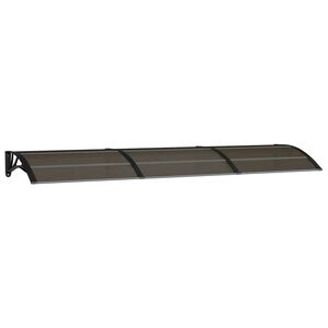 vidaXL fekete polikarbon&aacute;t ajt&oacute;előtető 300 x 75 cm
