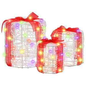 vidaXL Ajándéktáska Díszítés 3 pcs színes 20 x 20 x 21 cm Akril