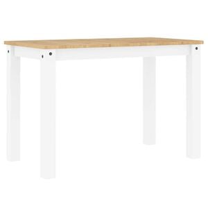 vidaXL PANAMA feh&eacute;r t&ouml;m&ouml;r fenyőfa eb&eacute;dlőasztal 112 x 60 x 75 cm