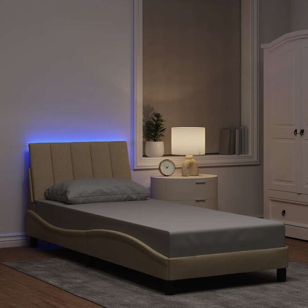 vidaXL kr&eacute;msz&iacute;nű sz&ouml;vet &aacute;gykeret matrac n&eacute;lk&uuml;l Hanko 90x200 cm