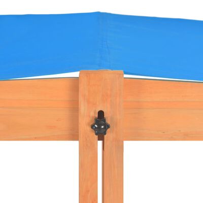 vidaXL fenyőfa homokozó állítható tetővel 115 x 115 x 115 cm