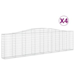 vidaXL 4 db &iacute;ves horganyzott vas gabion kos&aacute;r 400x30x100/120 cm