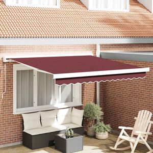 vidaXL burgundi v&ouml;r&ouml;s k&eacute;zzel kih&uacute;zhat&oacute; napellenző 300 x 250 cm