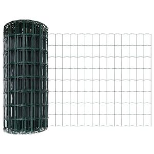vidaXL Eur&oacute;pai ker&iacute;t&eacute;s oszloppal 10 x 0,8 m PVC-bevonatos ac&eacute;l Z&ouml;ld