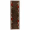 vidaXL Fut&oacute; szőnyeg FLORNES Szőtt Barna Levelek 67 x 350 cm PP 7 mm