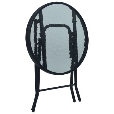 vidaXL fekete acél és üveg bisztróasztal 40 x 46 cm