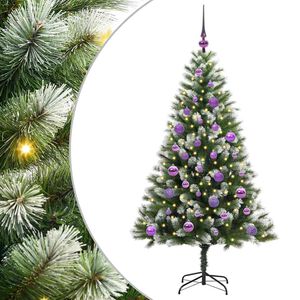 vidaXL Műanyag Hajtogat&oacute;s Kar&aacute;csonyfa Havas Designnal 150 LED