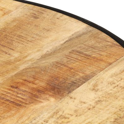 vidaXL fekete tömör nyers mangófa dohányzóasztal 68 x 68 x 36 cm