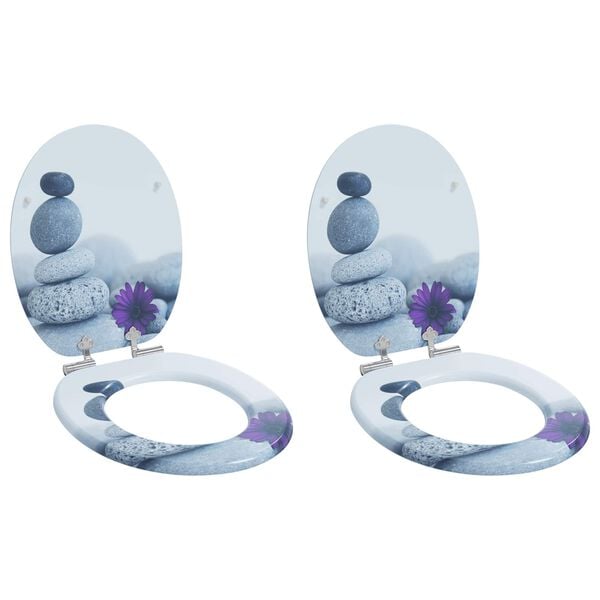 vidaXL WC &uuml;lőke 2 pcs Sz&uuml;rke 44 x 38 cm MDF lap