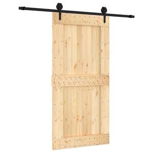 vidaXL Cs&uacute;sz&oacute; ajt&oacute; Term&eacute;szetes &eacute;s Fekete 100 x 210 cm Szil&aacute;rd Fenyőfa