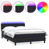 vidaXL fekete b&aacute;rsony rug&oacute;s &eacute;s LED-es &aacute;gy matraccal 160x210 cm
