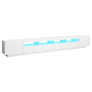 vidaXL feh&eacute;r TV-szekr&eacute;ny LED-l&aacute;mp&aacute;kkal 300 x 35 x 40 cm