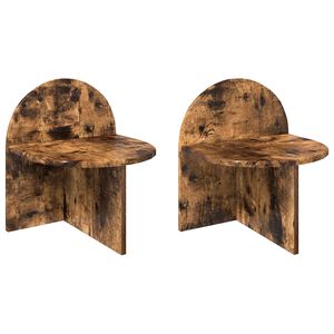 vidaXL &Eacute;jjeli asztal 2 db F&uuml;st&ouml;s T&ouml;lgy 40 x 35,5 x 45,5 cm M&eacute;rn&ouml;ki fa