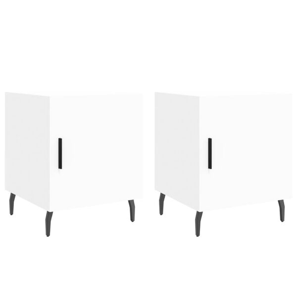 vidaXL 2 db fehér szerelt fa éjjeliszekrény 40 x 40 x 50 cm