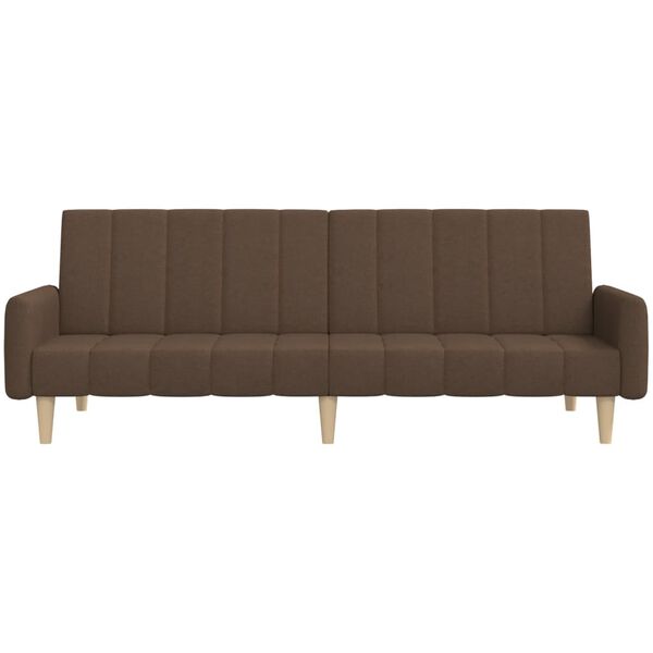 vidaXL k&eacute;tszem&eacute;lyes barna sz&ouml;vet kanap&eacute;&aacute;gy