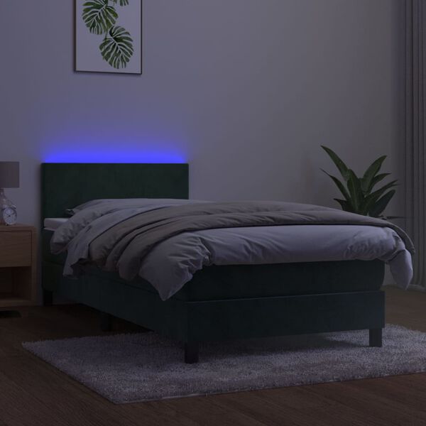 vidaXL s&ouml;t&eacute;tz&ouml;ld b&aacute;rsony rug&oacute;s &eacute;s LED-es &aacute;gy matraccal 90x190 cm