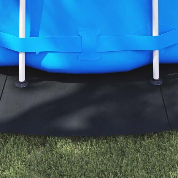 vidaXL Medence alatlappal Fekete Ø 550 cm Poliészter geotextília