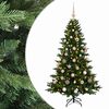 vidaXL Műkar&aacute;csonyfa g&ouml;mbbel 120 cm 150 LED Meleg feh&eacute;r PVC &eacute;s f&eacute;m