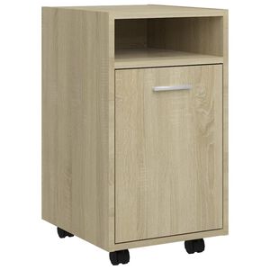 vidaXL sonoma t&ouml;lgy sz&iacute;nű szerelt fa kerekes kisszekr&eacute;ny 33x38x60 cm