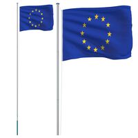 vidaXL alumínium európai uniós zászló és rúd 6,23 m