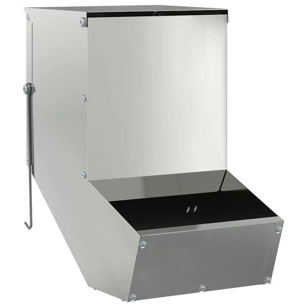 vidaXL Nyúl Etető Ezüst 17,5 x 26 x 28,5 cm Horganyzott acél