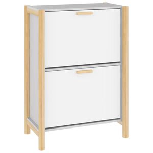 vidaXL feh&eacute;r szerelt fa cipősszekr&eacute;ny 57,5x33x80 cm