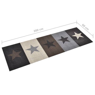 vidaXL "Stars" mintájú mosható konyhaszőnyeg 60 x 300 cm