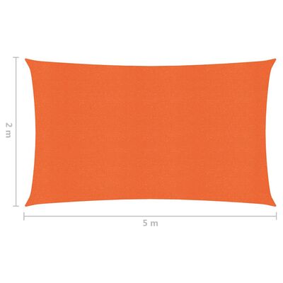 vidaXL narancssárga HDPE napvitorla 160 g/m² 2 x 5 m