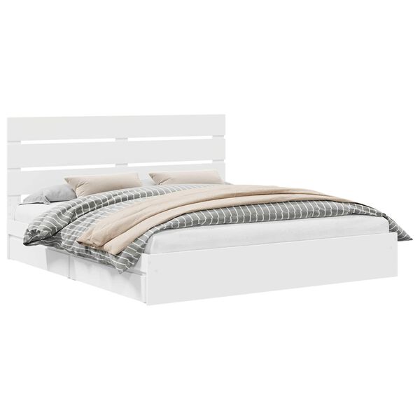 vidaXL T&aacute;rol&oacute;s &Aacute;gy fejt&aacute;ml&aacute;val fi&oacute;kkal Feh&eacute;r 200 x 200 cm Faanyag