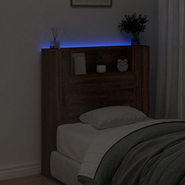 vidaXL Fejt&aacute;mla polcokkal Barna T&ouml;lgy 100 x 16,5 x 103,5 cm Faanyag