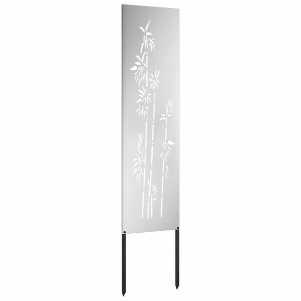 vidaXL Kertvédő vászon Virágos Ezüst 32 x 140 cm Horganyzott acél