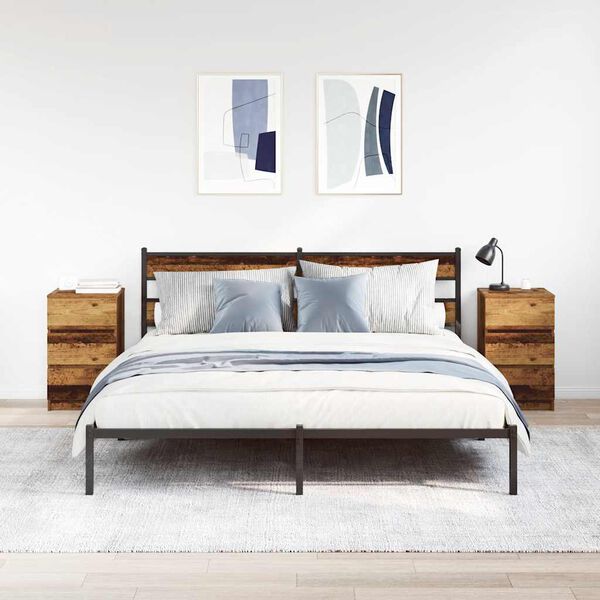 vidaXL 2 db antik fa &eacute;jjeliszekr&eacute;nyek 3 fi&oacute;kkal 39x35x65 cm