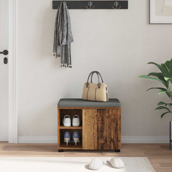 vidaXL Előt&eacute;r pad p&aacute;rn&aacute;val Egysz&iacute;nű &Ouml;reg fa 60 x 38 x 46 cm