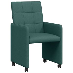 vidaXL Kerekes &Eacute;tkező Sz&eacute;kek 2 db sz&ouml;vet S&ouml;t&eacute;tz&ouml;ld 58 x 65 x 94 cm