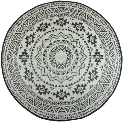 Esschert Design fekete-fehér kültéri szőnyeg 180 cm OC18