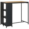 vidaXL fekete polyrattan b&aacute;rasztal t&aacute;rol&oacute;polccal 120 x 60 x 110 cm