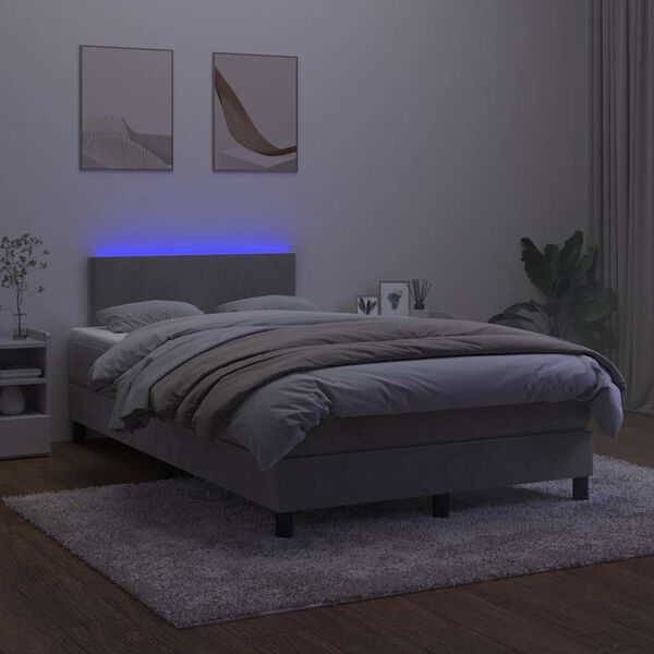 vidaXL vil&aacute;gossz&uuml;rke b&aacute;rsony rug&oacute;s &eacute;s LED-es &aacute;gy matraccal 120x190 cm