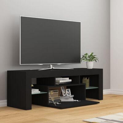 vidaXL fekete TV-szekrény LED-világítással 120 x 35 x 40 cm