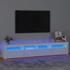 vidaXL magasf&eacute;nyű feh&eacute;r TV-szekr&eacute;ny LED l&aacute;mp&aacute;kkal 210x35x40 cm