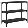vidaXL K&ouml;nyvespolc Fekete t&ouml;lgy 80 x 33 x 70,5 cm Műszaki fa &eacute;s vas