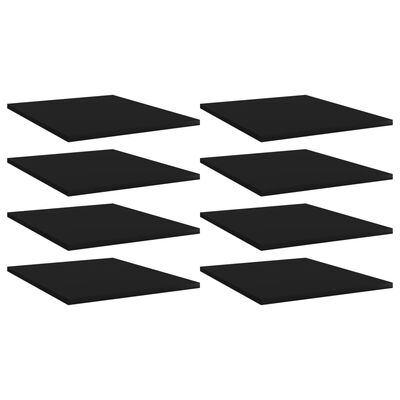 vidaXL 8 db fekete forgácslap könyvespolc 40 x 50 x 1,5 cm