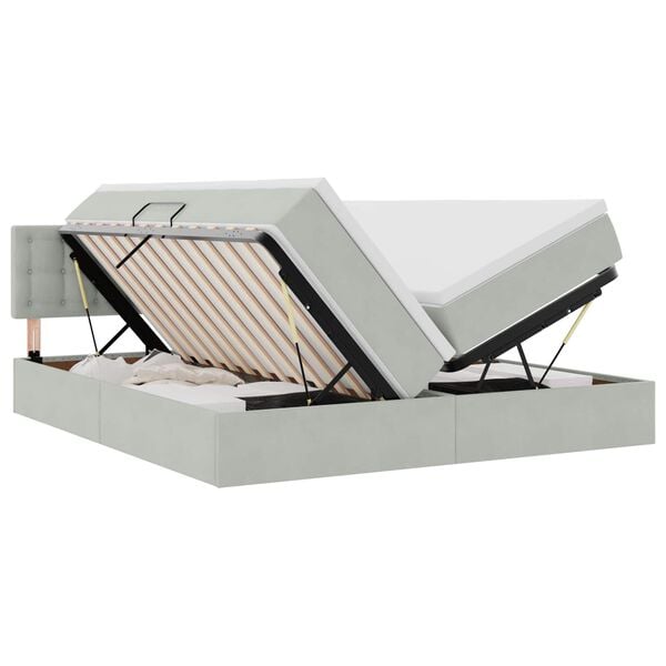 vidaXL T&aacute;rol&oacute;s &Aacute;gy matracmal fejt&aacute;ml&aacute;val Vil&aacute;gossz&uuml;rke 90 x 200 cm